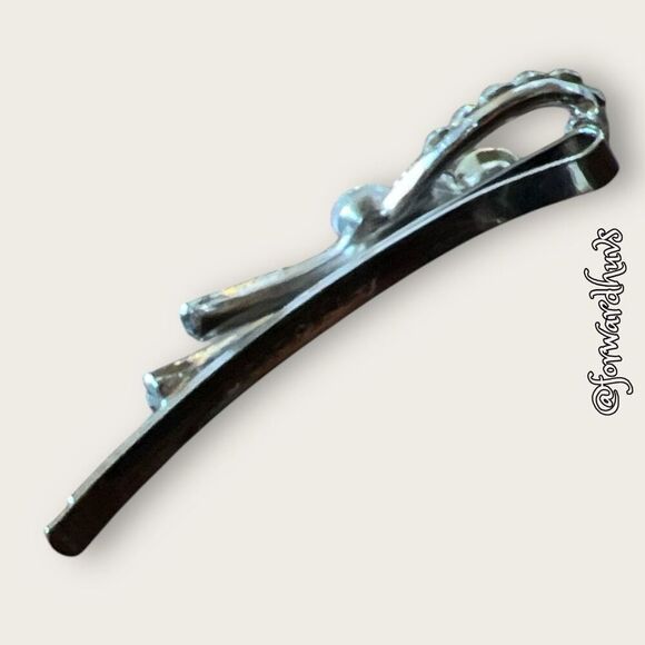 Rhinestone & Aurora Borealis AB Hairpin Barrette Made in Paris - Picture 3 of 12